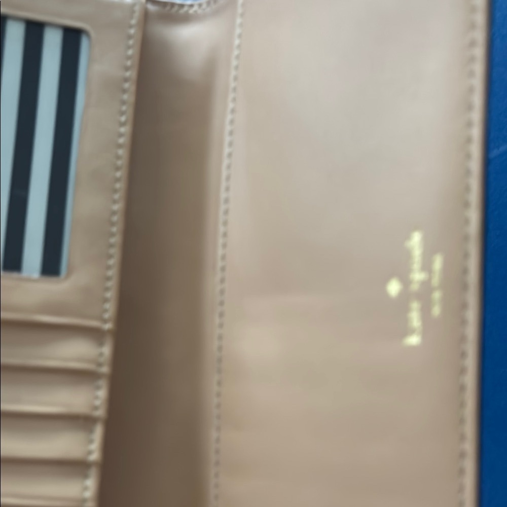 NWOT Kate Spade Stacy Southport Avenue buttermilk black leather wallet - Picture 6 of 7